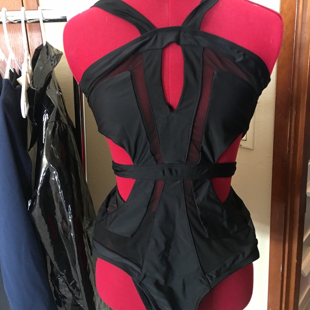 Sexy black one piece.