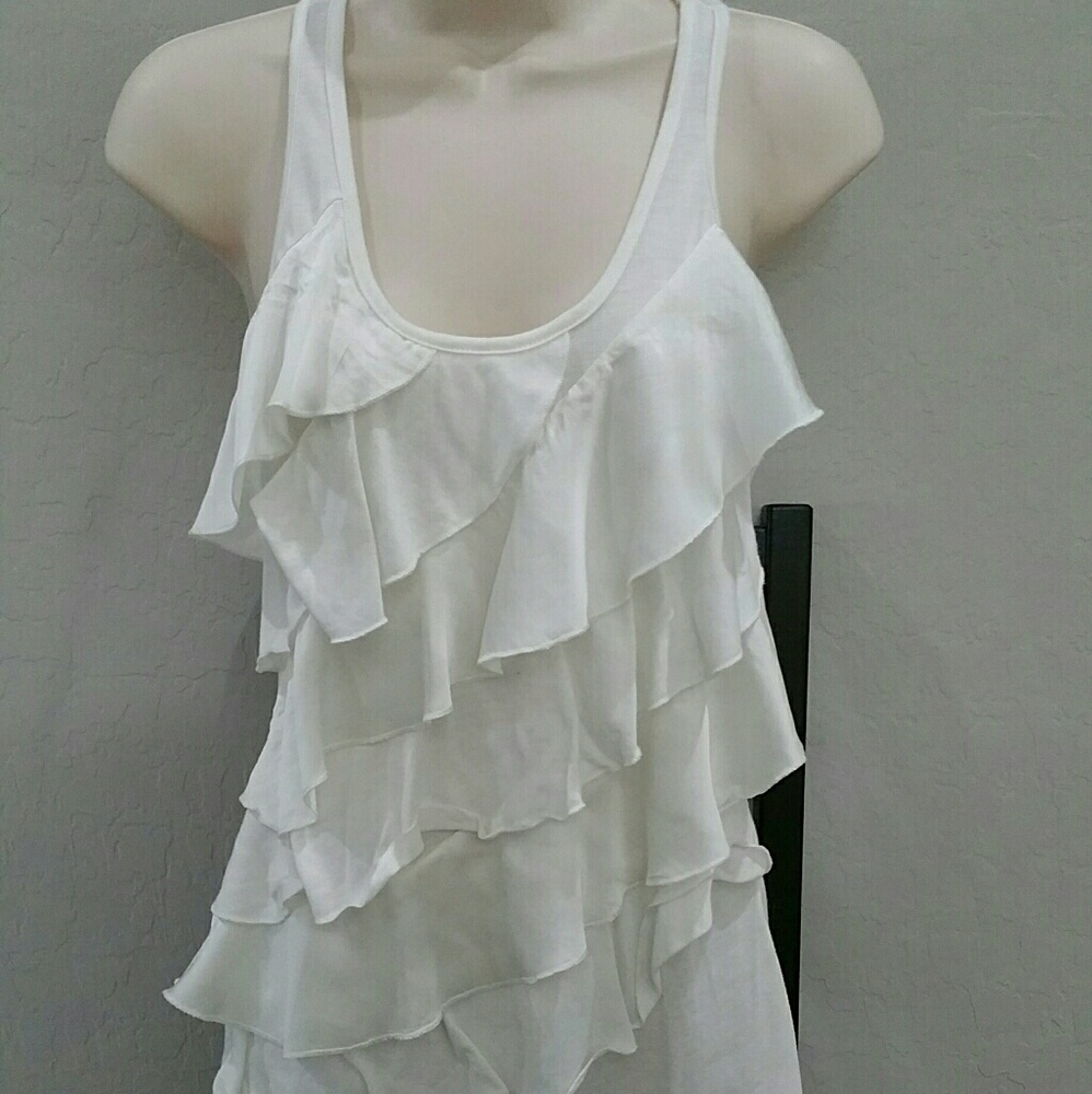 *Add On* White ruffle tank