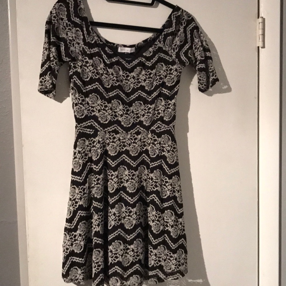 Black and white skater dress