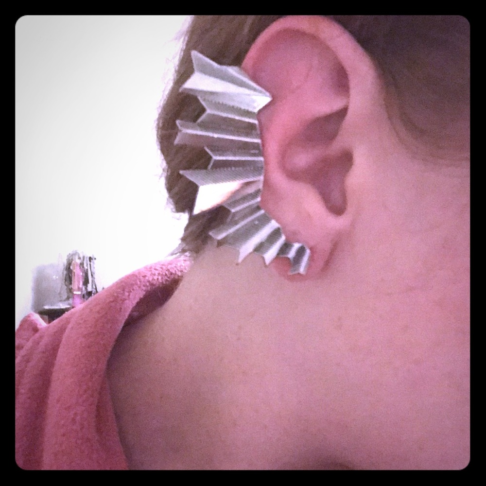 Silver ear cuff total ear cuff