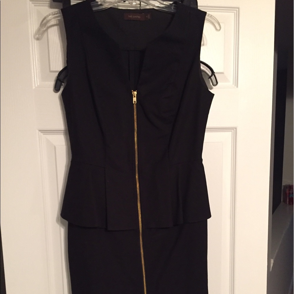 Zipper Peplum Dress-THE LIMITED