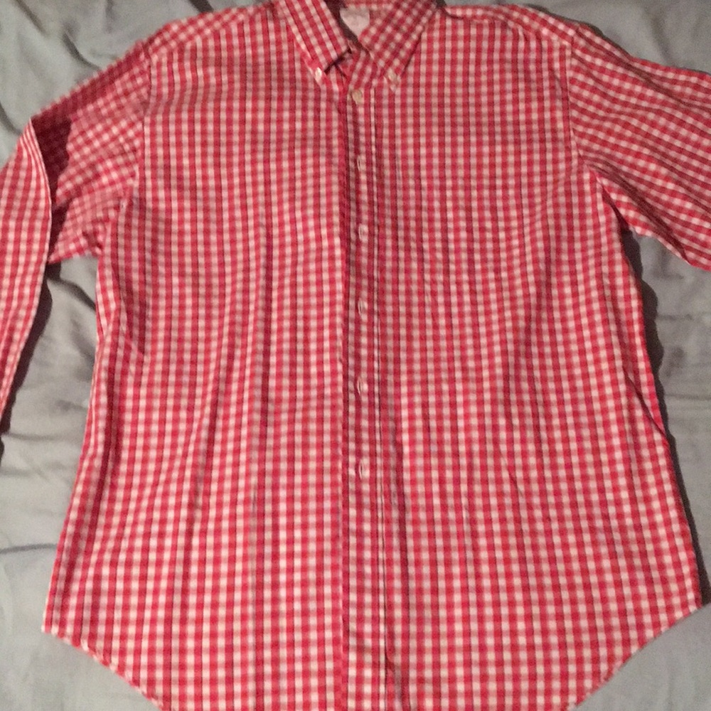 Red/white button up-brooks brothers-