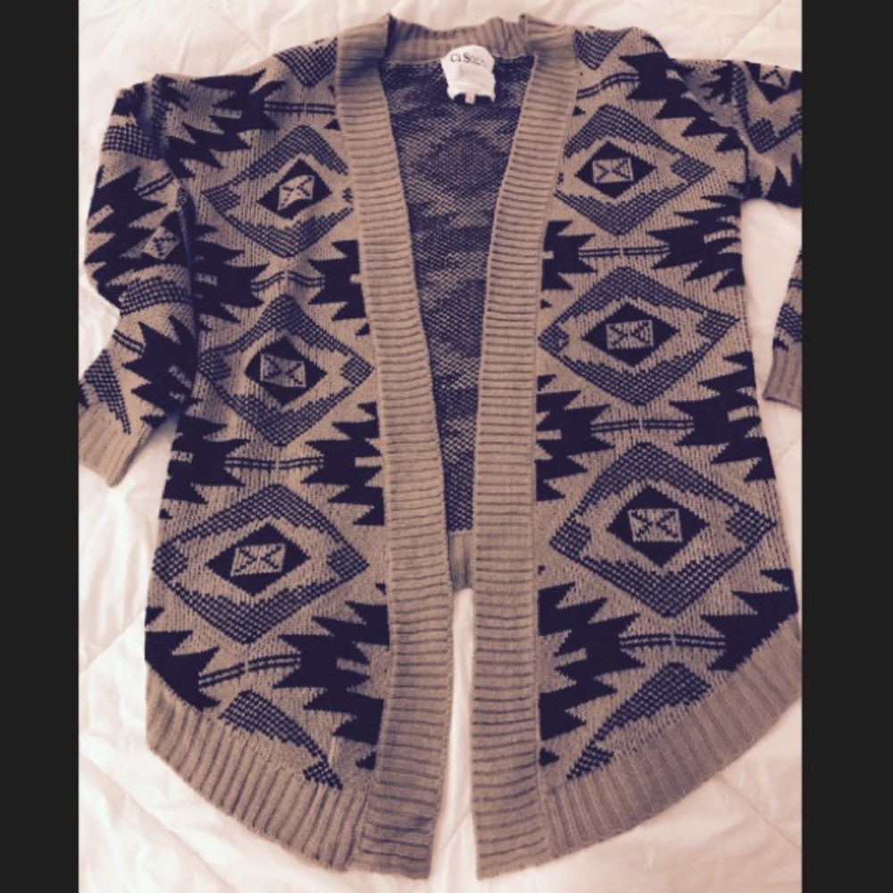 Tribal print knit sweater