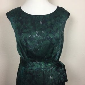 LOFT green belted dress size 2 petite