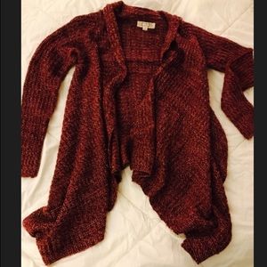 Maroon chunky knit cardigan