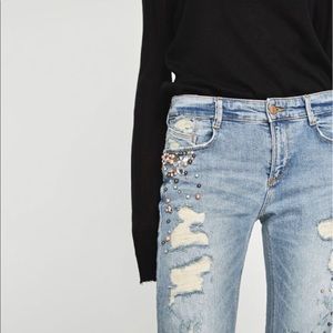 Zara embellished jeans