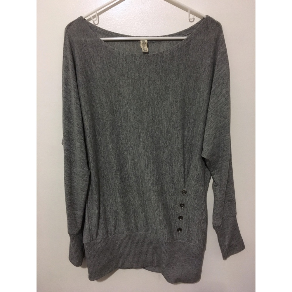 Boat neck longline sweater