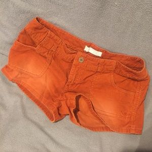 Roxy rust colored corduroy shorts