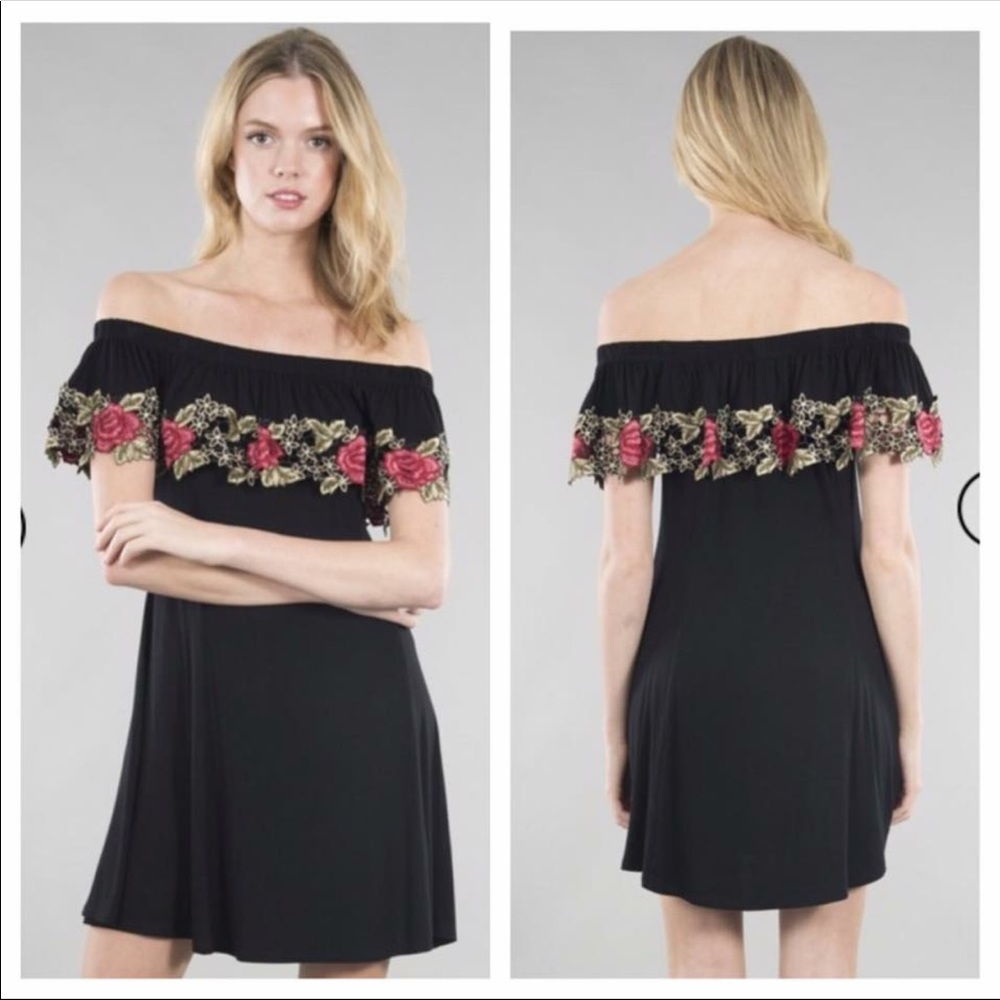 Floral trim dress