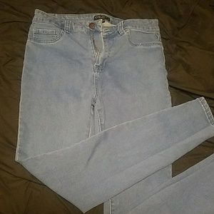 F21 size 12 blue skinny jeans