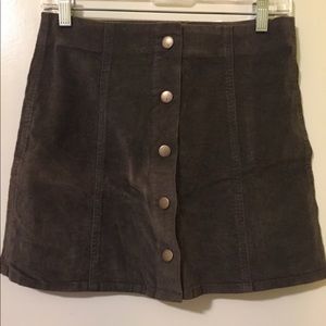 UO Army green velvet skirt