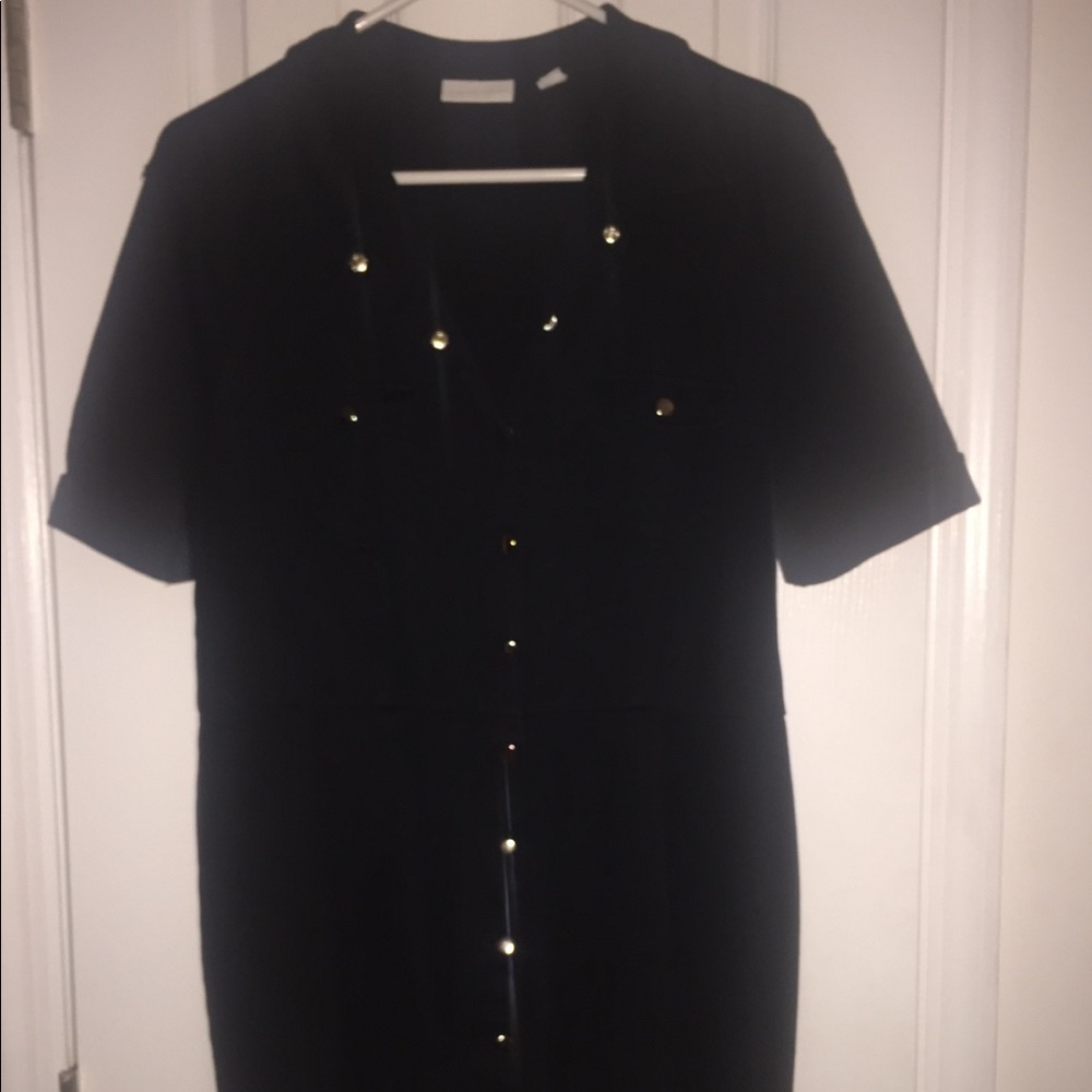 Buttoned Black Dress