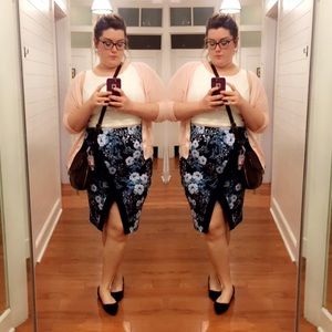 Plus Size Floral Slit Skirt Torrid
