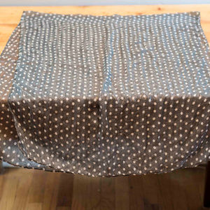 Light grey and white polka dot scarf