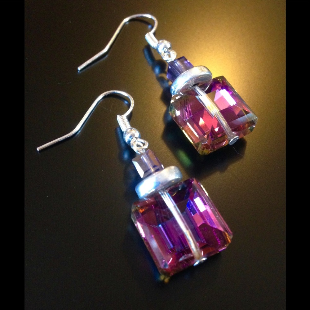 NEW TwisteDesignz Crystal & Sterling Bead Earrings