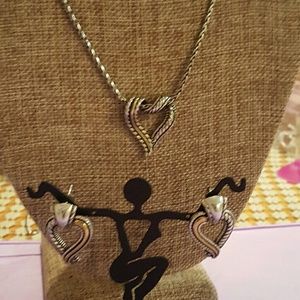 Brighton heart necklace with earrings