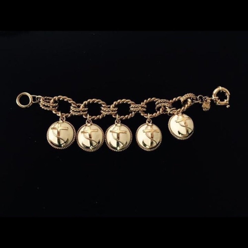 New j crew anchor charm bracelet rare