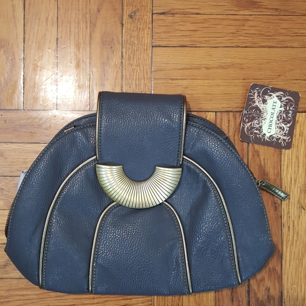 NWT Chocolate New York Grey Clutch