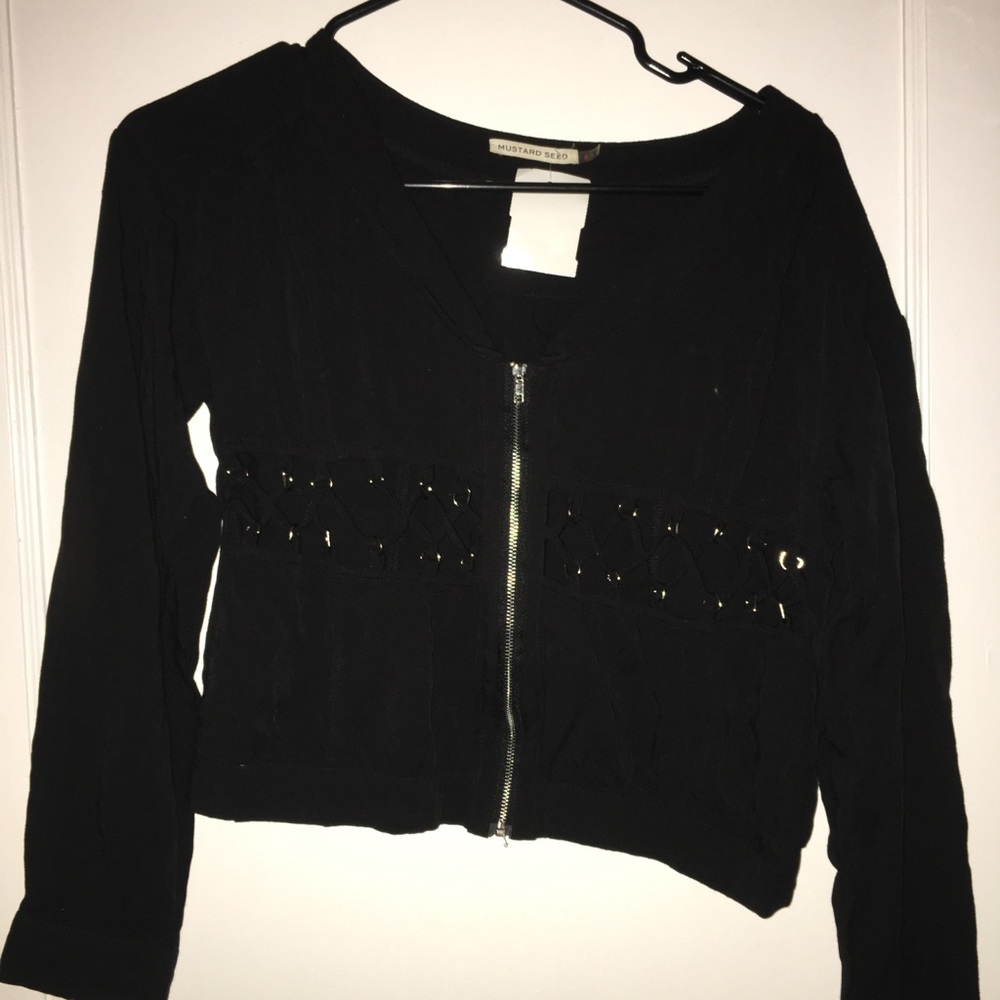 Crop bomber jacket