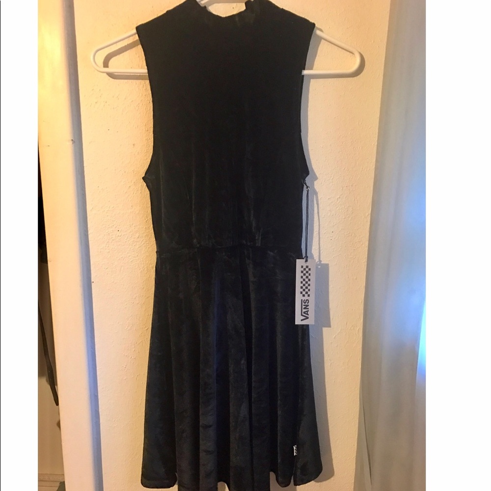 Black velvet skater dress