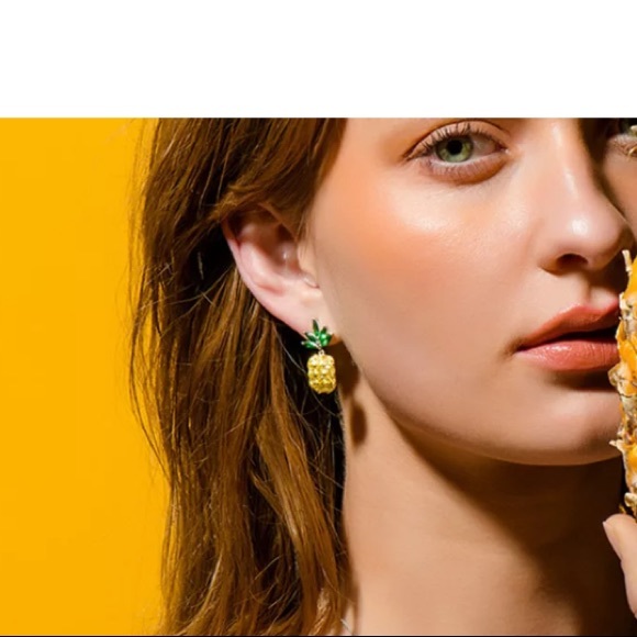 Crystal Pineapple Earrings - Picture 2 of 5