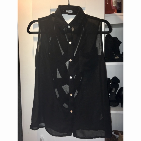 Black Sheer Tobi Blouse - Picture 1 of 2