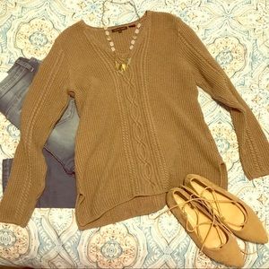 Tan Brown Chunky Knit Sweater