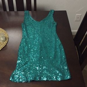 Emerald Green Sequin Bodycon Dress