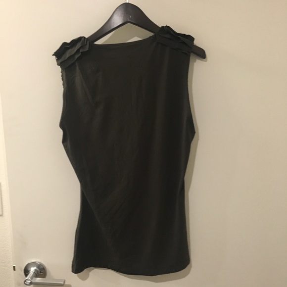 Hugo Boss slate-colored top with ruffle. - Picture 5 of 6