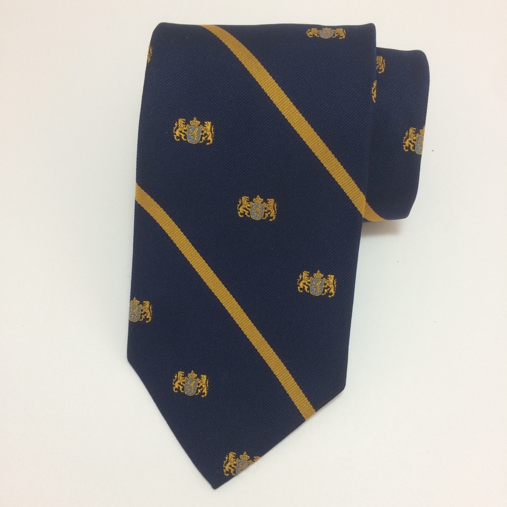 Resilio Navy and Gold Lion Crest Tie