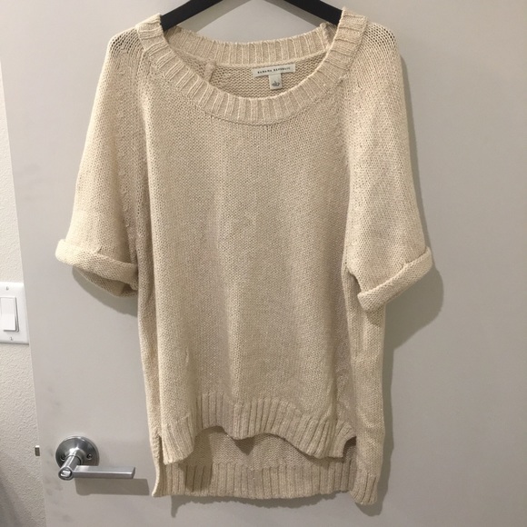 Short-sleeved boxy sweater with lurex thread. - Picture 6 of 8