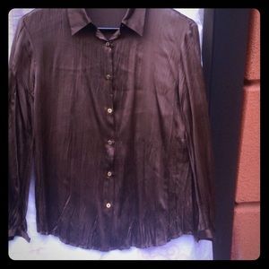 Roberto Cavali brown silk blouse