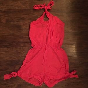 Lightweight Coral Romper