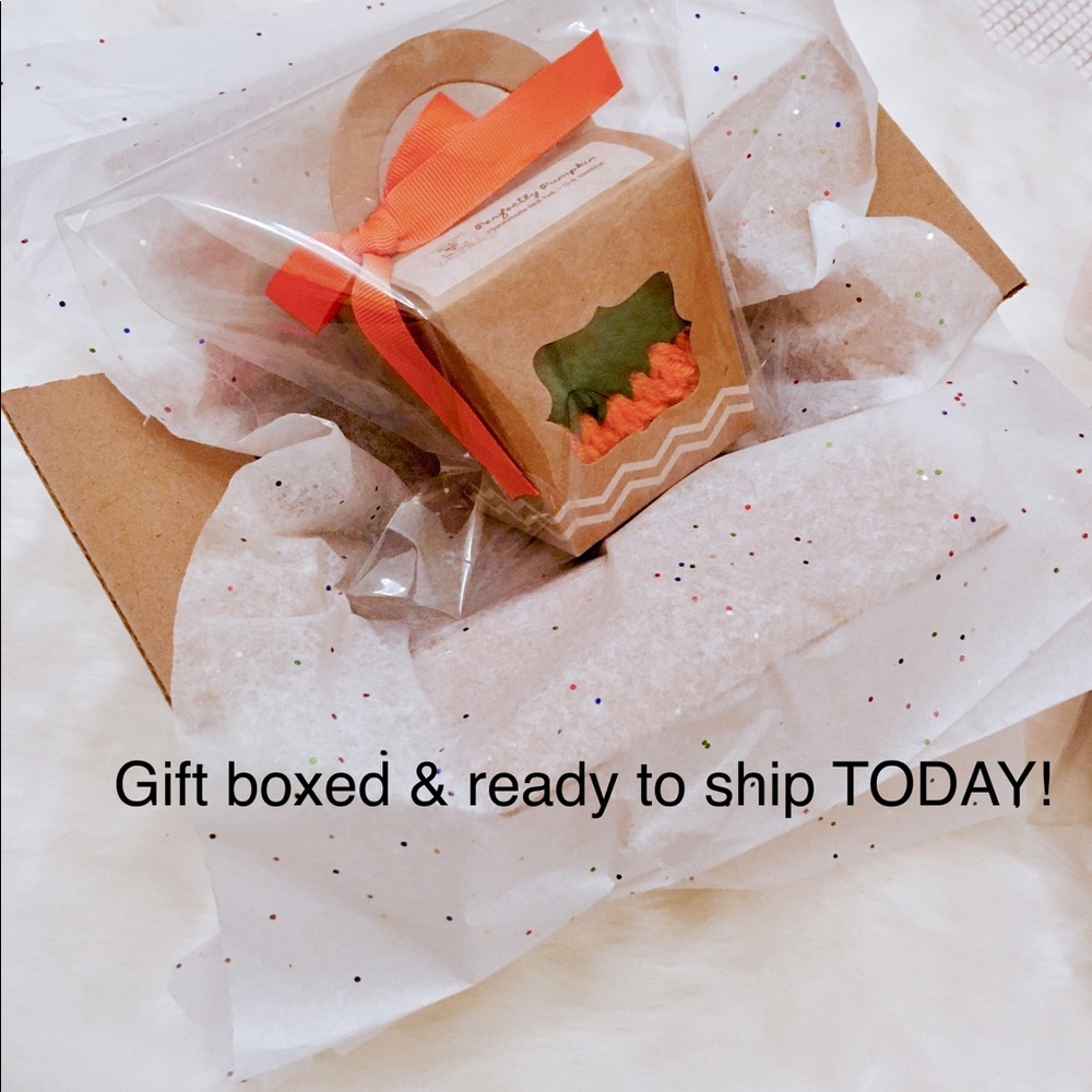 Pumpkin hat 0-12 month gift box fall Halloween