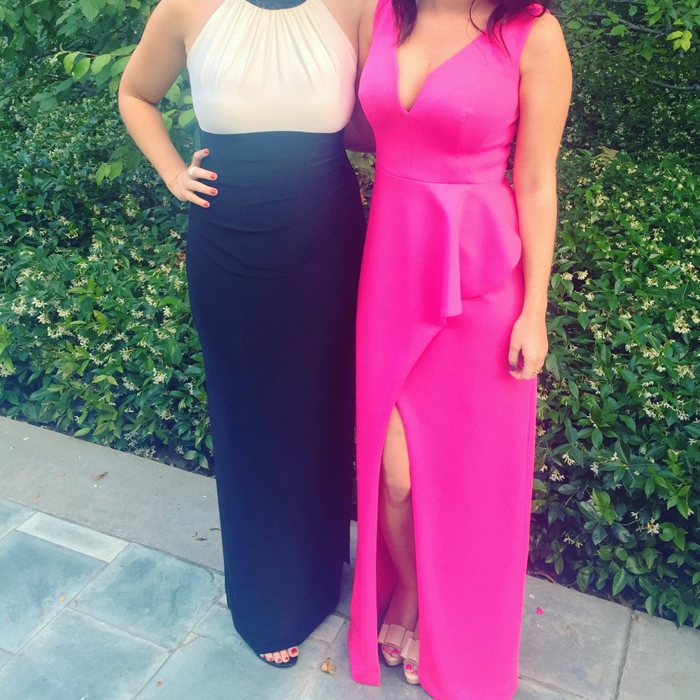 Hot Pink Black Halo Dress
