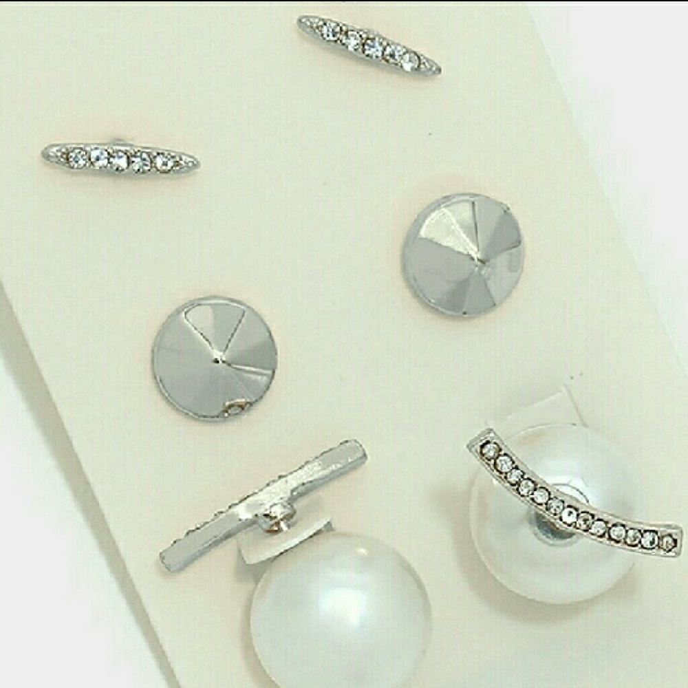 Double Sided Pearl Crystal Earings