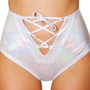 Rave Wonderland Silver Holographic Cheeky Bottoms