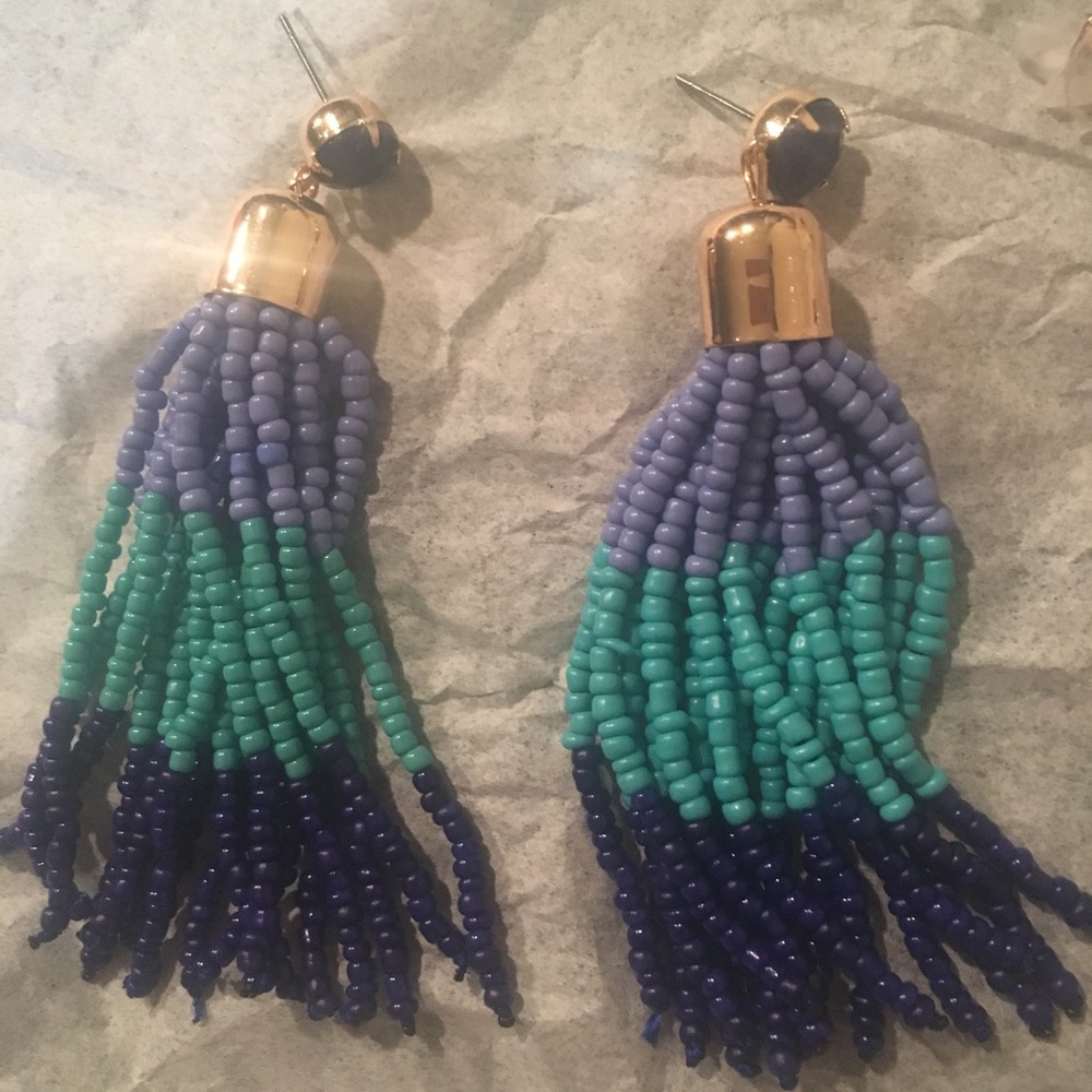 Beaded tassel earrings