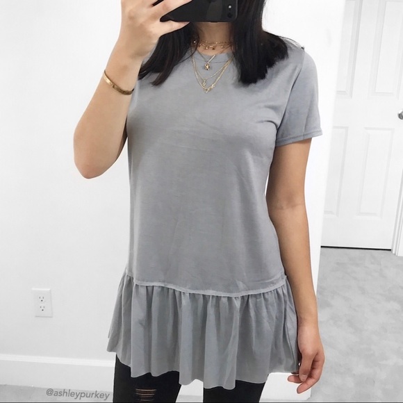 ❤️CLEARANCE❤️ blue gray babydoll top - Picture 3 of 3