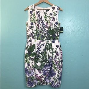 Gabby Skye Floral Print Tulip Skirt Dress
