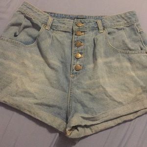 BDG Button-fly High-waisted Denim Shorts