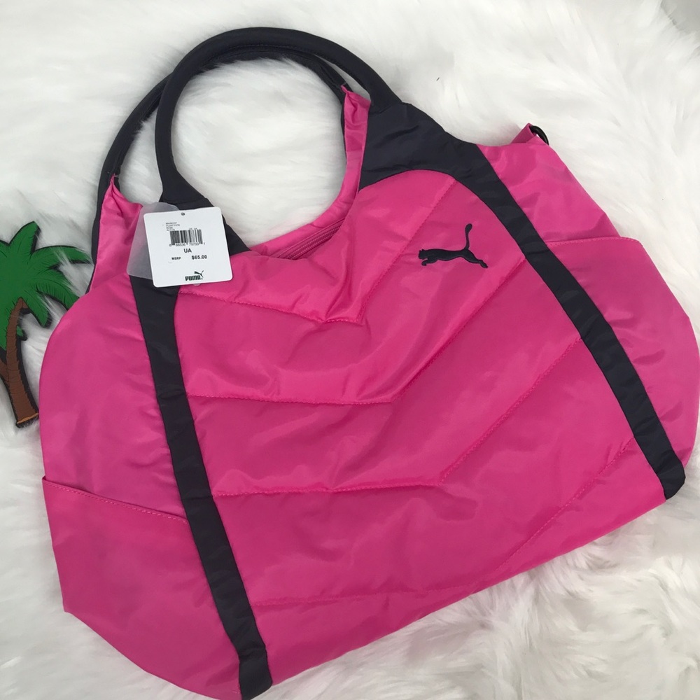 Puma tore float rose bright pink gray big handbag