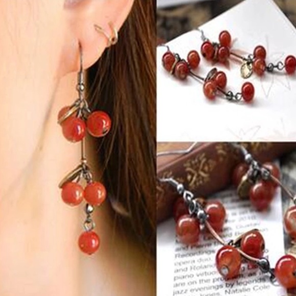Berry Dangle Earrings - Picture 2 of 5