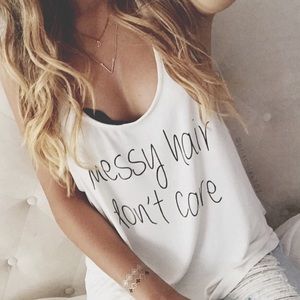 Cute Messy Hair Don't Cars Tank Top by Showpo