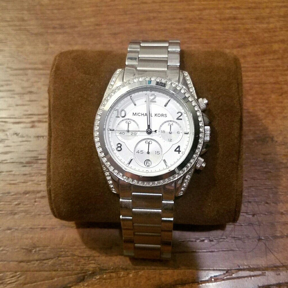 Michael Kors chronograph watch with crystal bezel