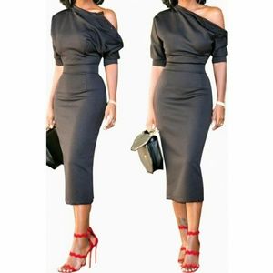 Boat neck midi dress