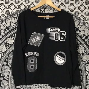 Graphic Print Crewneck Sweater