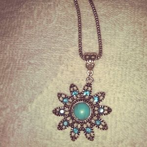 Turquoise and Aqua Crystal Necklace