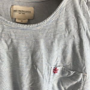 SOLD Obey striped tee