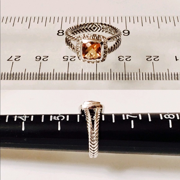 David Yurman Petite Albion Citrine Diamond Ring - Picture 5 of 7